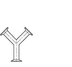 VNE - 2", Clamp Style, Sanitary Stainless Steel Pipe True Y - Tube OD Connection, Grade 304 - Eagle Tool & Supply