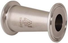 VNE - 1-1/2 x 1", Clamp Style, Sanitary Stainless Steel Pipe Concentric Reducer - Tube OD Connection, Grade 304 - Eagle Tool & Supply