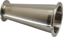 VNE - 2-1/2 x 1-1/2", Clamp Style, Sanitary Stainless Steel Pipe Concentric Reducer - Tube OD Connection, Grade 304 - Eagle Tool & Supply
