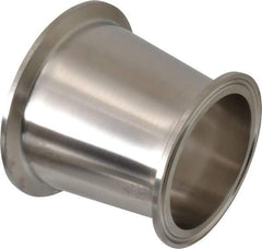 VNE - 3 x 2-1/2", Clamp Style, Sanitary Stainless Steel Pipe Concentric Reducer - Tube OD Connection, Grade 304 - Eagle Tool & Supply