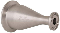 VNE - 1-1/2 x 1/2", Clamp Style, Sanitary Stainless Steel Pipe Concentric Reducer - Tube OD Connection, Grade 316/316L - Eagle Tool & Supply