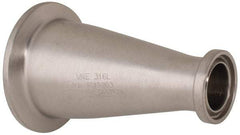 VNE - 1-1/2 x 3/4", Clamp Style, Sanitary Stainless Steel Pipe Concentric Reducer - Tube OD Connection, Grade 316/316L - Eagle Tool & Supply