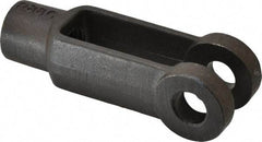 Jergens - 3/4-10 Thread, 1-1/2" Yoke Width, Carbon Steel, Tapped Yoke - 5/8" Hole Diam, 2-3/4" Hole Center to Neck, 1-3/8" Yoke Arm Height, 1-1/8" Neck Diam, 1-1/4" Neck Length, 4" OAL - Eagle Tool & Supply