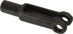 Jergens - 10-32 Thread, 7/16" Yoke Width, Carbon Steel, Tapped Yoke - 3/16" Hole Diam, 1" Hole Center to Neck, 3/8" Yoke Arm Height, 5/16" Neck Diam, 9/16" Neck Length, 1-9/16" OAL - Eagle Tool & Supply