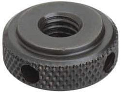 Gibraltar - 5/8-11" UNC Thread, Black Oxide Finish, Steel Round Knurled High Torque Check Nut - 7/16" Overall Height, 1-3/8" Head Diam, 1-1/8" Base Diam - Eagle Tool & Supply