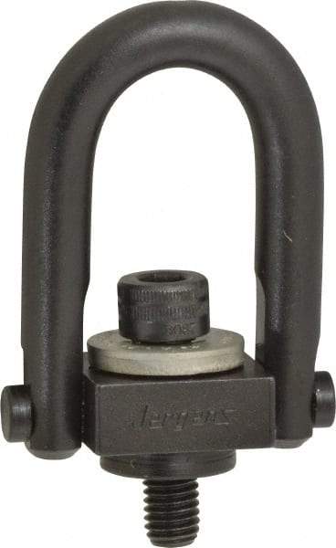 Jergens - 400 Lb Load Capacity Safety Engineered Center Pull Hoist Ring - M8 x 1.25 Thread, 12.5mm Thread Length, Alloy Steel, Black Oxide Finish - Eagle Tool & Supply