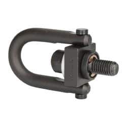 Jergens - 450 Lb Load Capacity Safety Engineered Center Pull Hoist Ring - M10 x 1.5 Thread, 17.5mm Thread Length, Alloy Steel, Black Oxide Finish - Eagle Tool & Supply