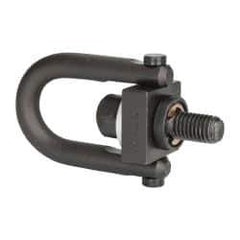 Jergens - 450 Lb Load Capacity Safety Engineered Center Pull Hoist Ring - M10 x 1.5 Thread, 17.5mm Thread Length, Alloy Steel, Black Oxide Finish - Eagle Tool & Supply