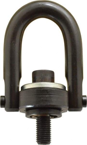 Jergens - 1,900 Lb Load Capacity Safety Engineered Center Pull Hoist Ring - M16 x 2.0 Thread, 29mm Thread Length, Alloy Steel, Black Oxide Finish - Eagle Tool & Supply