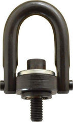 Jergens - 1,900 Lb Load Capacity Safety Engineered Center Pull Hoist Ring - M16 x 2.0 Thread, 29mm Thread Length, Alloy Steel, Black Oxide Finish - Eagle Tool & Supply