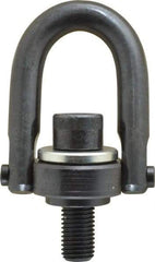 Jergens - 2,150 Lb Load Capacity Safety Engineered Center Pull Hoist Ring - M20 x 2.5 Thread, 34mm Thread Length, Alloy Steel, Black Oxide Finish - Eagle Tool & Supply