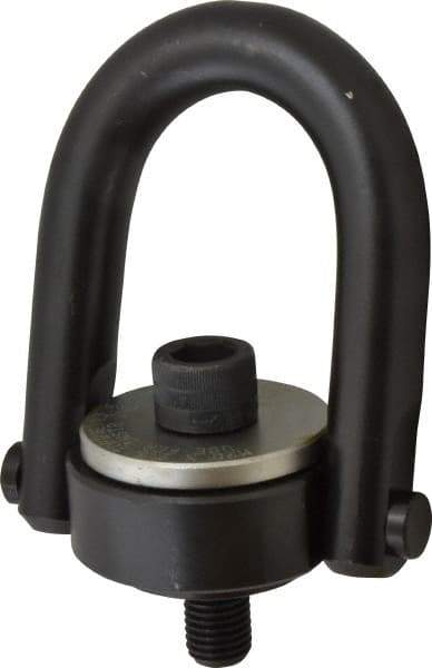 Jergens - 3,000 Lb Load Capacity Safety Engineered Center Pull Hoist Ring - M20 x 2.5 Thread, 22mm Thread Length, Alloy Steel, Black Oxide Finish - Eagle Tool & Supply