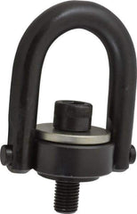 Jergens - 4,200 Lb Load Capacity Safety Engineered Center Pull Hoist Ring - M24 x 3.0 Thread, 37mm Thread Length, Alloy Steel, Black Oxide Finish - Eagle Tool & Supply