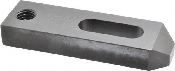 Jergens - 5/8" Stud, Low Carbon Steel, Plain Strap Clamp - 1-1/4" Travel, 5" OAL x 1-1/2" Wide x 3/4" High, Black Oxide Finish, Tapered Nose - Eagle Tool & Supply