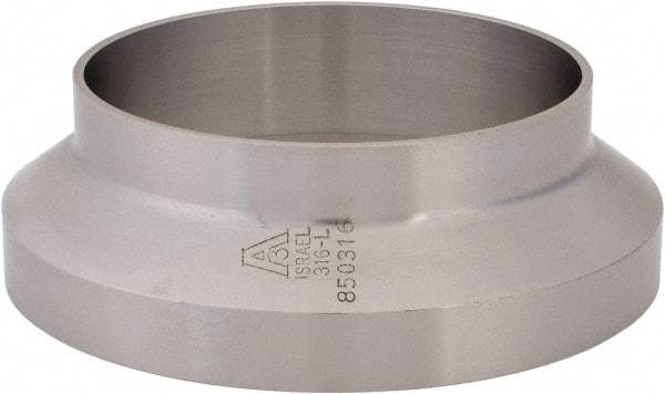 VNE - 3", E-Line Style, Sanitary Stainless Steel Pipe Short Welding Ferrule - Female Connection, Grade 316L - Eagle Tool & Supply