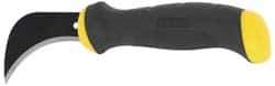 Stanley - Fixed Linoleum Knife - 3" Blade, Yellow & Black Bi-Material Rubber Grip Handle, 1 Blade Included - Eagle Tool & Supply