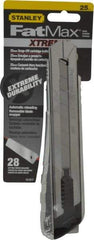 Stanley - Snap Utility Knife - 5-1/2" Blade, Die Cast Aluminum (Color) Aluminum Handle, 4 Blades Included - Eagle Tool & Supply