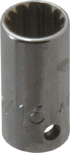 Proto - 1/4" Drive, 5/16" Socket, Spline Socket - 12 Points, 59/64" OAL - Eagle Tool & Supply