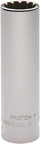 Proto - 1/2" Drive, 11/16" Socket, Spline Socket - 12 Points, 3-3/8" OAL - Eagle Tool & Supply