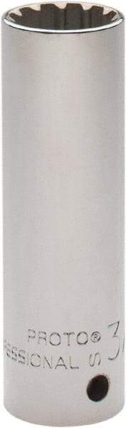 Proto - 1/2" Drive, 3/4" Socket, Spline Socket - 12 Points, 3-3/8" OAL - Eagle Tool & Supply