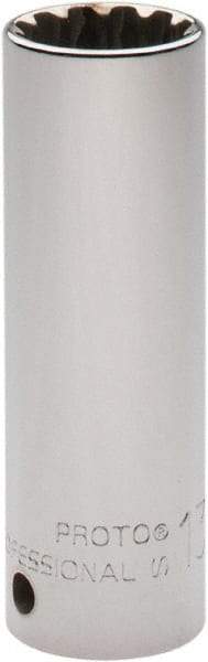 Proto - 1/2" Drive, 13/16" Socket, Spline Socket - 12 Points, 3-3/8" OAL - Eagle Tool & Supply