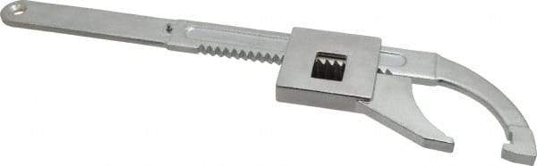 Facom - 25/32" to 3-15/16" Capacity, Satin Chrome Finish, Adjustable Hook Spanner Wrench - 8-15/32" OAL, 13/64" Hook Pin Height - Eagle Tool & Supply