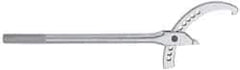 Facom - 8-21/32" to 12-3/4" Capacity, Satin Chrome Finish, Adjustable Hook Spanner Wrench - 25-19/32" OAL, 19mm Hook Pin Height - Eagle Tool & Supply