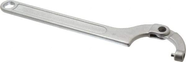 Facom - 1-31/32" to 3-5/32" Capacity, Satin Chrome Finish, Adjustable Pin Spanner Wrench - 11-1/32" OAL, 5mm Hook Pin Height - Eagle Tool & Supply