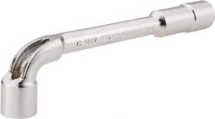 Facom - 1/2", 6 Point, Satin Chrome Coated, 90 ° Offset Socket Wrench - 152mm OAL, 19.5mm Head Thickness - Eagle Tool & Supply