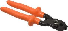 Facom - 9" OAL, 14mm Capacity, 1-3/16" Jaw Length x 1-3/8" Jaw Width, Insulated Cable Cutter Pliers - Round/Center Cut Head, Cushion Handles - Eagle Tool & Supply