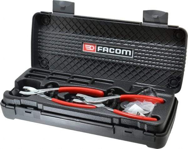 Facom - 21 Piece, Convertible Retaining Ring Pliers Set - 13-3/16" OAL, Comes in Plastic Case - Eagle Tool & Supply