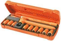 Facom - 12 Piece 1/2" Drive Socket Set - 12 Points, 8mm to 19mm Range, Metric Measurement Standard - Eagle Tool & Supply