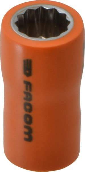 Facom - 3/8" Drive, Standard Hand Socket - 12 Points, 1-13/16" OAL, Alloy Steel - Eagle Tool & Supply