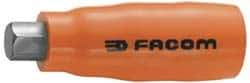 Facom - 3/8" Drive, 7mm Hex Bit Socket - 2-9/16" OAL, 25/64" Bit Length, Insulated - Eagle Tool & Supply
