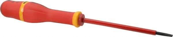 Facom - 200mm OAL Standard Slotted Screwdriver - 100mm Blade Length, Round Shank, Ergonomic Handle - Eagle Tool & Supply