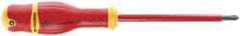 Facom - #3, 11-1/32" OAL, Insulated Phillips Screwdriver - 5-29/32" Blade Length, Round Shank, Ergonomic Handle - Eagle Tool & Supply