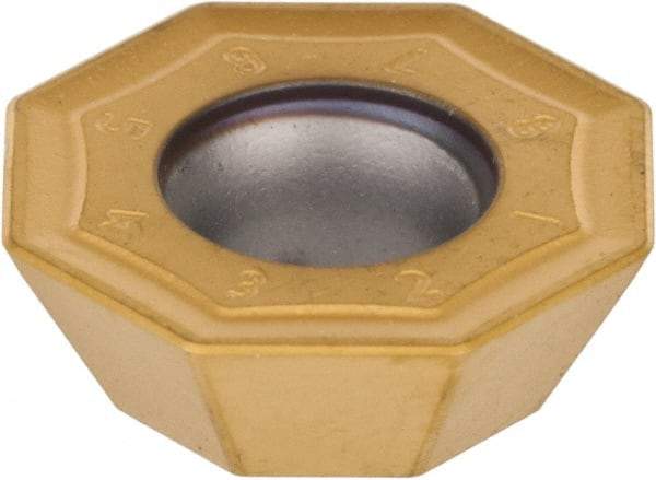 Kennametal - OFKT53 LB Grade KC725M Carbide Milling Insert - TiN/TiCN/TiN Finish, 0.1969" Thick, 0.5787" Inscribed Circle, 0.8mm Corner Radius - Eagle Tool & Supply
