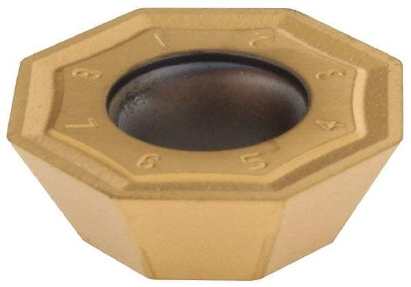 Kennametal - OFKT53 LB Grade KC725M Carbide Milling Insert - TiN/TiCN/TiN Finish, 0.1969" Thick, 0.5787" Inscribed Circle, 0.8mm Corner Radius - Eagle Tool & Supply