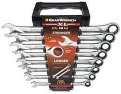 GearWrench - 8 Piece, 5/16" to 3/4", 12 Point Combination Wrench Set - Inch Measurement Standard, Chrome Finish, Comes in Tray - Eagle Tool & Supply