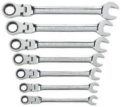 GearWrench - 7 Piece, 3/8" to 3/4", Ratcheting Combination Wrench Set - Inch Measurement Standard, Chrome Finish, Comes in Tray - Eagle Tool & Supply