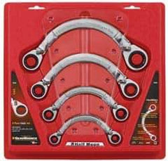 GearWrench - 4 Piece, 3/8" x 7/16" to 3/4" x 7/8", Obstruction Box End Wrench Set - Inch Measurement Standard, Chrome Finish, Comes in Display Card - Eagle Tool & Supply