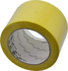 3M - Yellow Solid Color Vinyl Tape - 3" Wide x 108' Long x 0.005" Thick, General Traffic - Eagle Tool & Supply