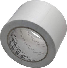 3M - White Solid Color Vinyl Tape - 3" Wide x 108' Long x 0.005" Thick, General Traffic - Eagle Tool & Supply
