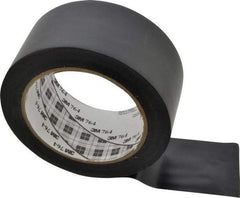 3M - Black Solid Color Vinyl Tape - 2" Wide x 108' Long x 0.005" Thick, General Traffic - Eagle Tool & Supply