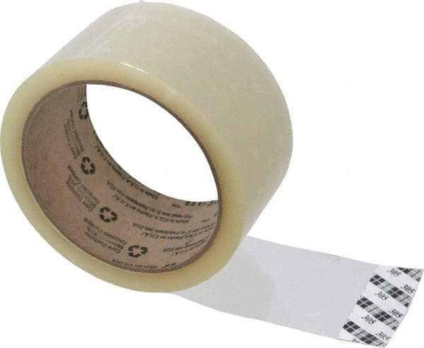 3M - 2" x 55 Yd Clear Acrylic Adhesive Sealing Tape - Polypropylene Film Backing, 1.8 mil Thick, 19 Lb Tensile Strength, Series 305 - Eagle Tool & Supply