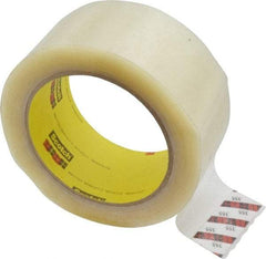 3M - 2" x 55 Yd Clear Rubber Adhesive Sealing Tape - Polyester Film Backing, 3.43 mil Thick, 69 Lb Tensile Strength, Series 355 - Eagle Tool & Supply