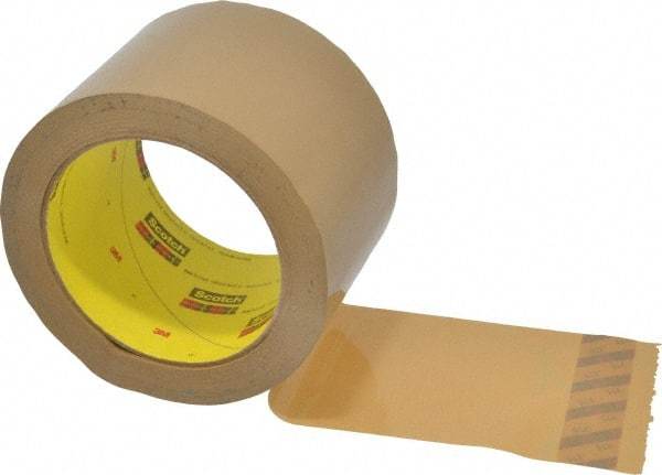 3M - 3" x 55 Yd Natural (Color) Rubber Adhesive Sealing Tape - Polypropylene Film Backing, 3.1 mil Thick, 70 Lb Tensile Strength, Series 375 - Eagle Tool & Supply