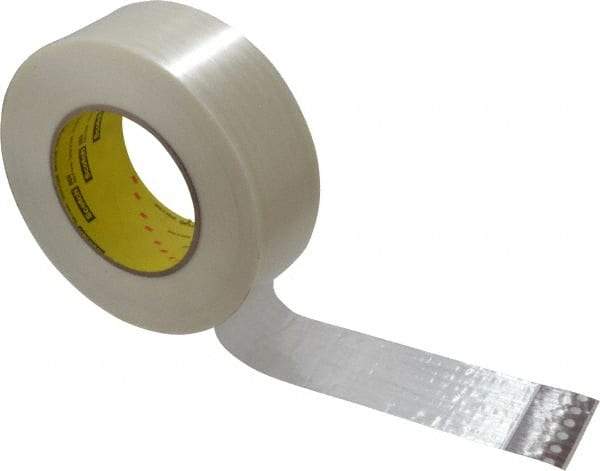 3M - 2" x 60 Yd Clear Rubber Adhesive Packaging Tape - Polypropylene Film Backing, 7.7 mil Thick, 270 Lb Tensile Strength, Series 880 - Eagle Tool & Supply