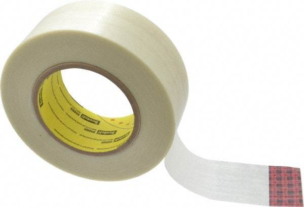 3M - 2" x 60 Yd Clear Rubber Adhesive Packaging Tape - Polypropylene Film Backing, 6.6 mil Thick, 380 Lb Tensile Strength, Series 898NR - Eagle Tool & Supply