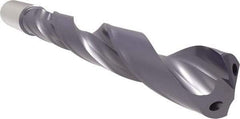 Allied Machine and Engineering - 3/4" 140° Solid Carbide Jobber Drill - Bright Finish, Right Hand Cut, Spiral Flute, Straight Shank, 7-7/8" OAL, Standard Point - Eagle Tool & Supply